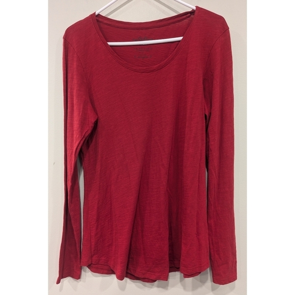 Peruvian Connection Red Round Neck 100% Cotton Long Sleeve Top Size Medium - Picture 1 of 6